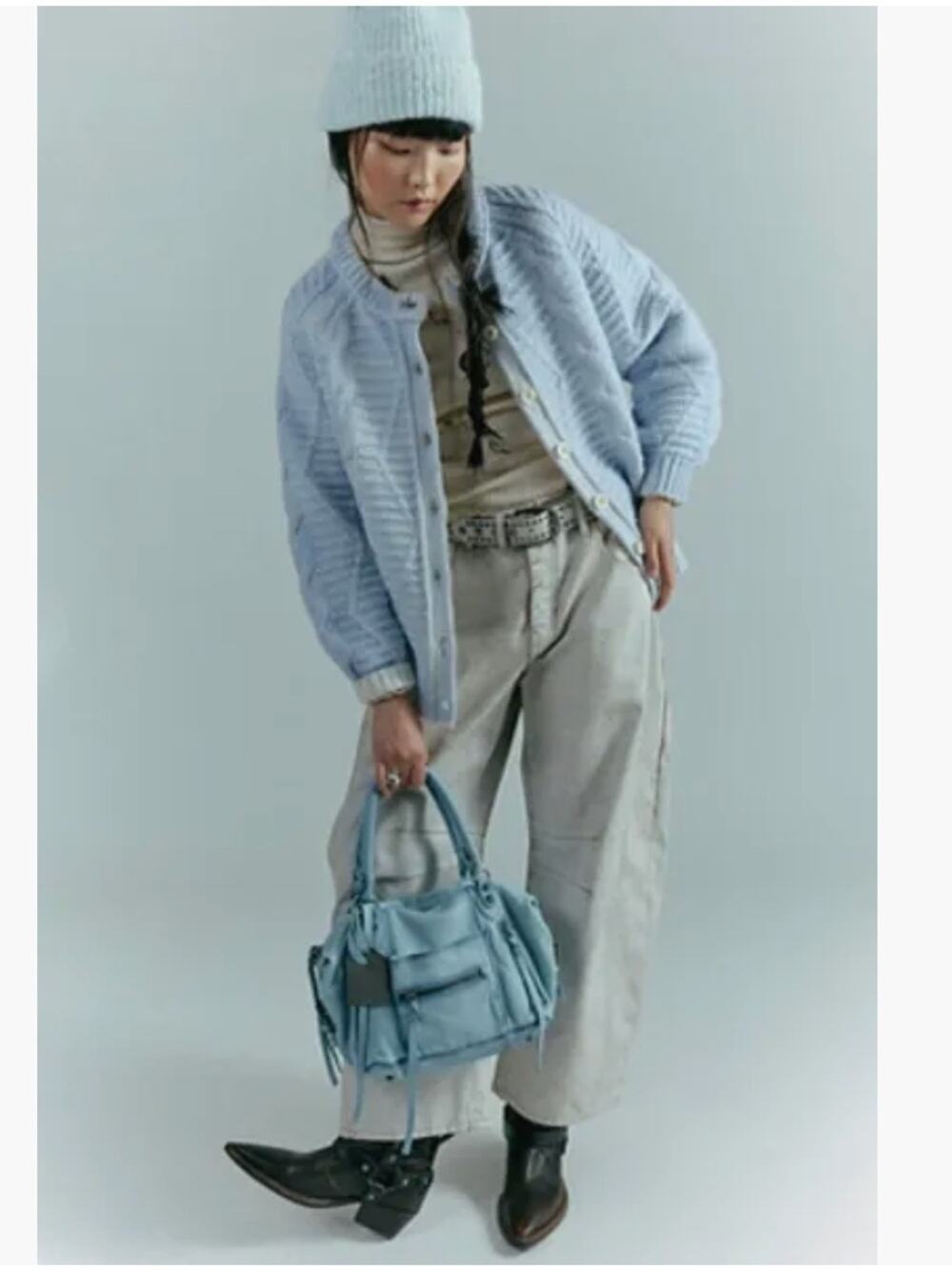 We The Free Sea Washed Cable Knit Cardi